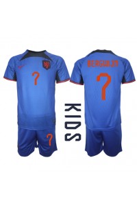 Fotbalové Dres Holandsko Steven Bergwijn #7 Dětské Venkovní Oblečení MS 2022 Krátký Rukáv (+ trenýrky)